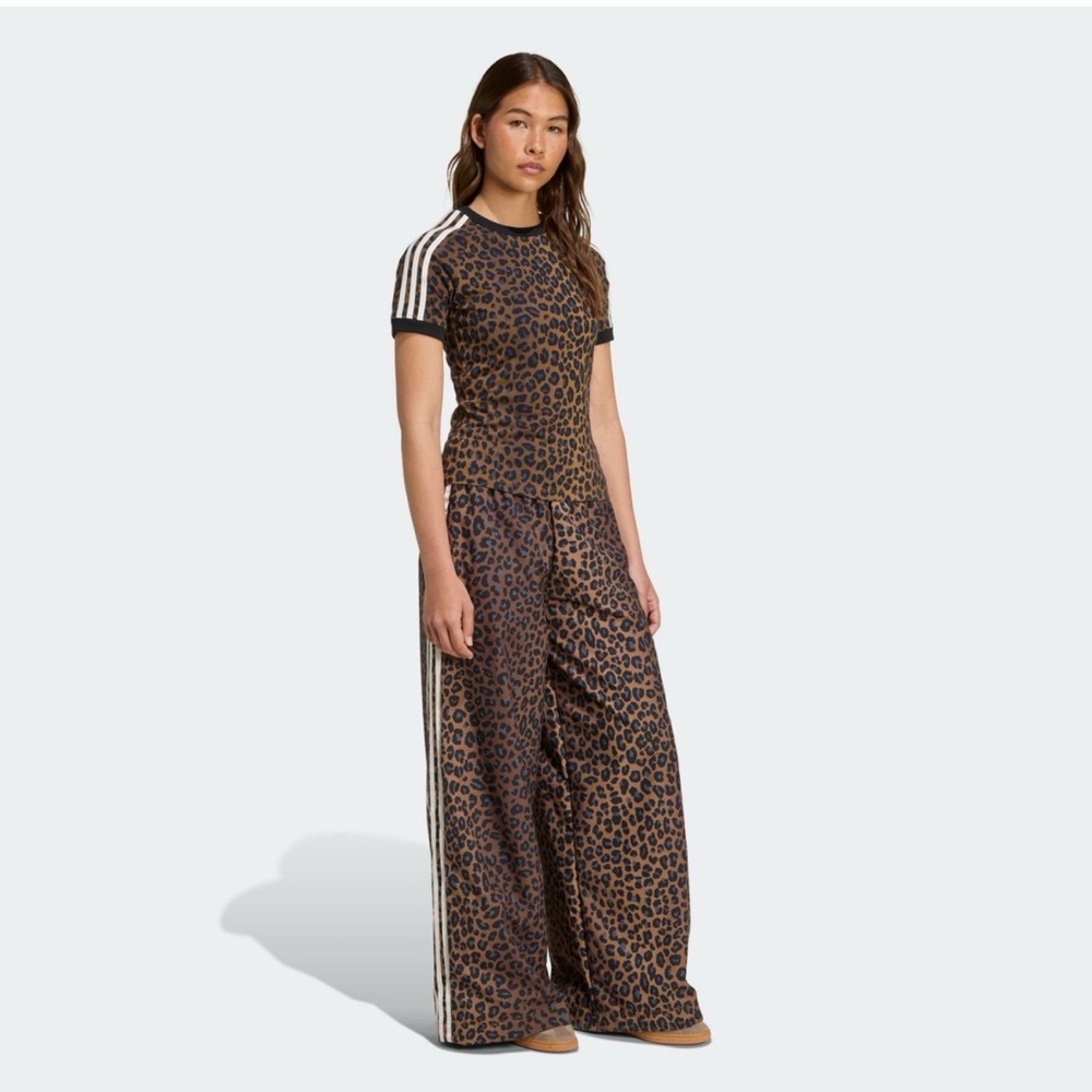 adidas Originals womens Firebird Loose Leopard Track Pants - Picture 2 of 4